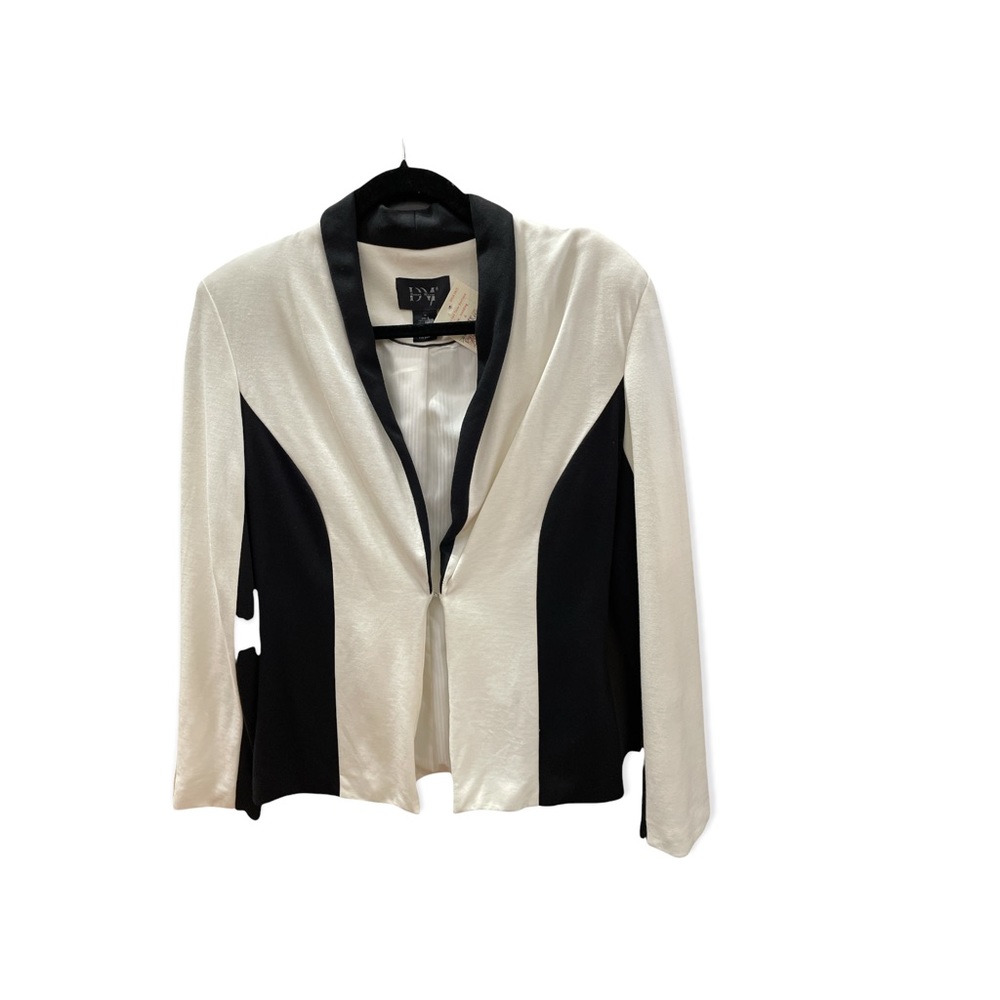 Donna Moore black & white Vero Modo jacket/topper rayon nylon spandex colorblock